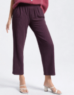 pantalon bordeaux à rayures