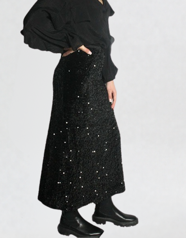 jupe longue à sequins
