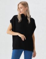 pull col roulé sans manches