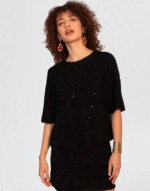 tshirt court à sequins