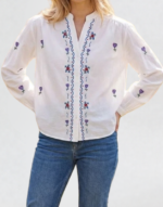 chemise blanche à broderies