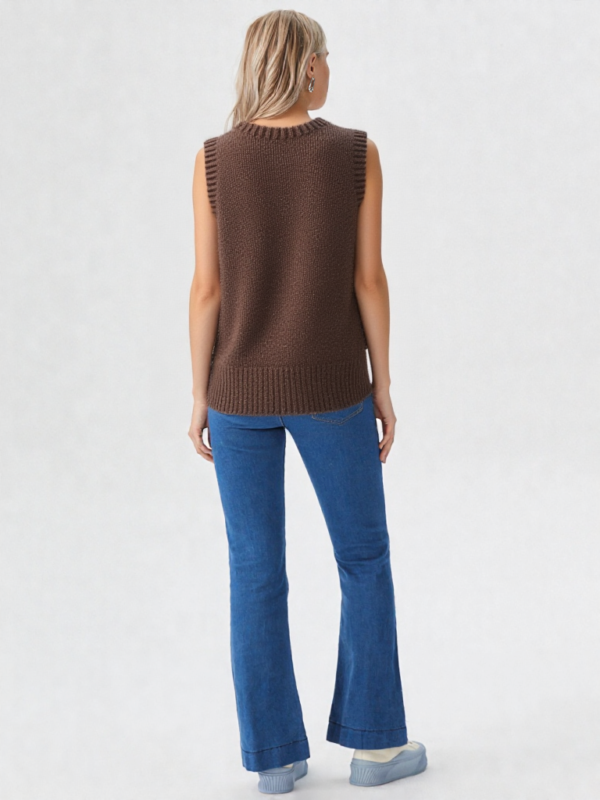 pull sans manches lurex doré