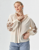 chemise manches longues broderies