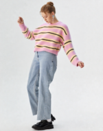 pull rose à rayures