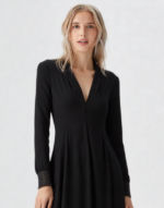 robe longue noir évasée