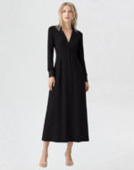 robe longue noir évasée