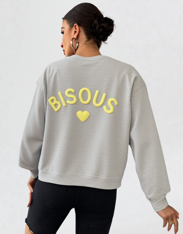 sweat bisous gris