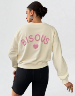 sweat bisous jaune pastel